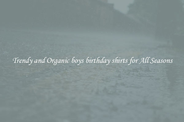 Trendy and Organic boys birthday shirts for All Seasons