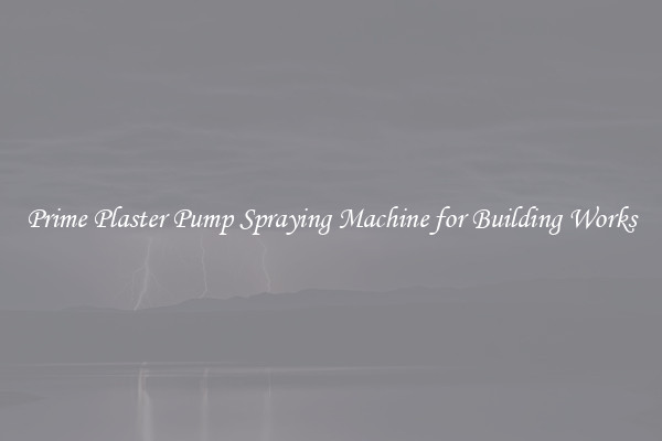 Prime Plaster Pump Spraying Machine for Building Works