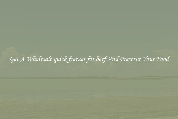 Get A Wholesale quick freezer for beef And Preserve Your Food