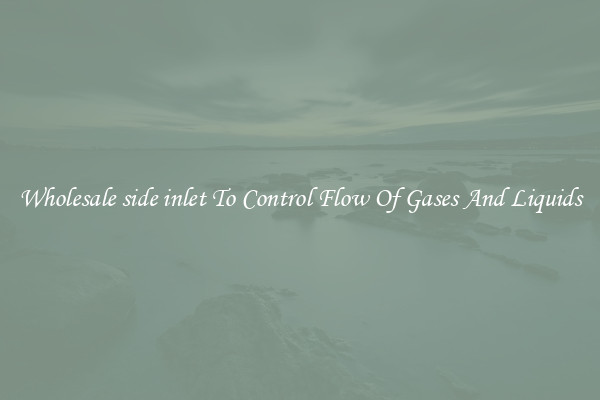 Wholesale side inlet To Control Flow Of Gases And Liquids