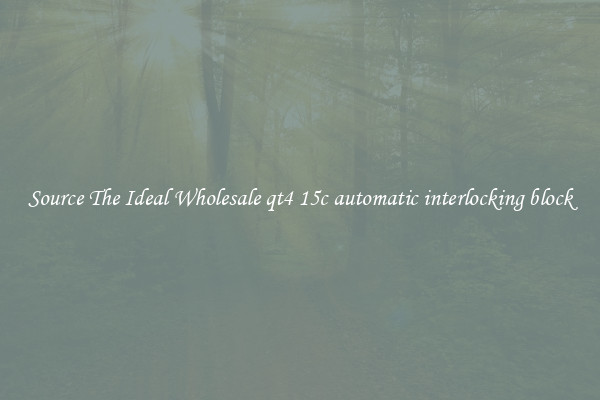 Source The Ideal Wholesale qt4 15c automatic interlocking block