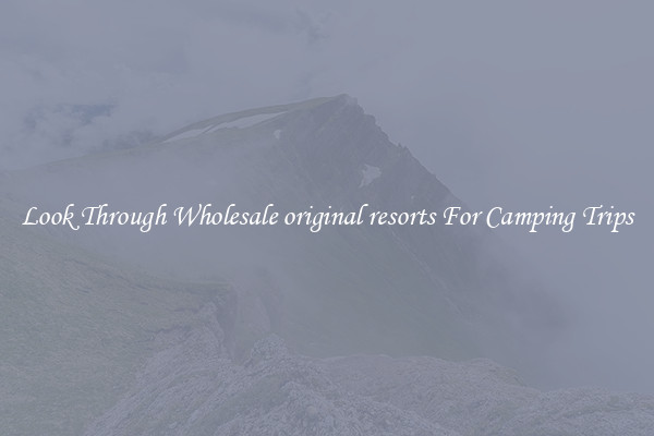 Look Through Wholesale original resorts For Camping Trips