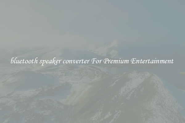 bluetooth speaker converter For Premium Entertainment 