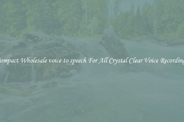 Compact Wholesale voice to speech For All Crystal Clear Voice Recordings